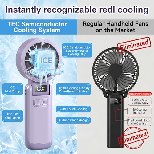 Husdensky Portable Fan Handheld with Ice Cooling Rechargeable 5 5m s Speed - image 7