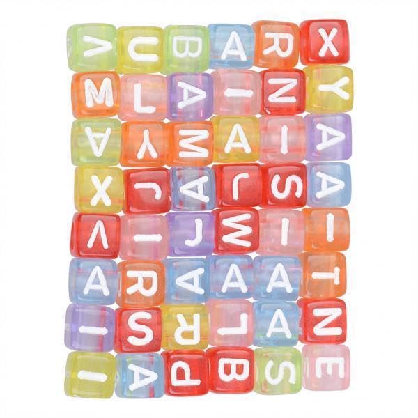SNAPPSY 2x200 Pcs Mix Square Acrylic Alphabet Beads Charms Large Hole DIY Crafts 3#-image-31