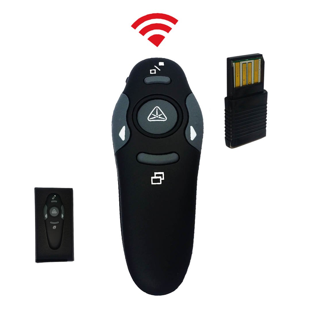 Pro Laser Pointer | Professional Black 2.4GHz Wireless PowerPoint Presentation Presenter with USB Plug | Versatile PPT Clicker Remote Up to 30 Feet with Practical Non Rechargeable Battery | 1274.1