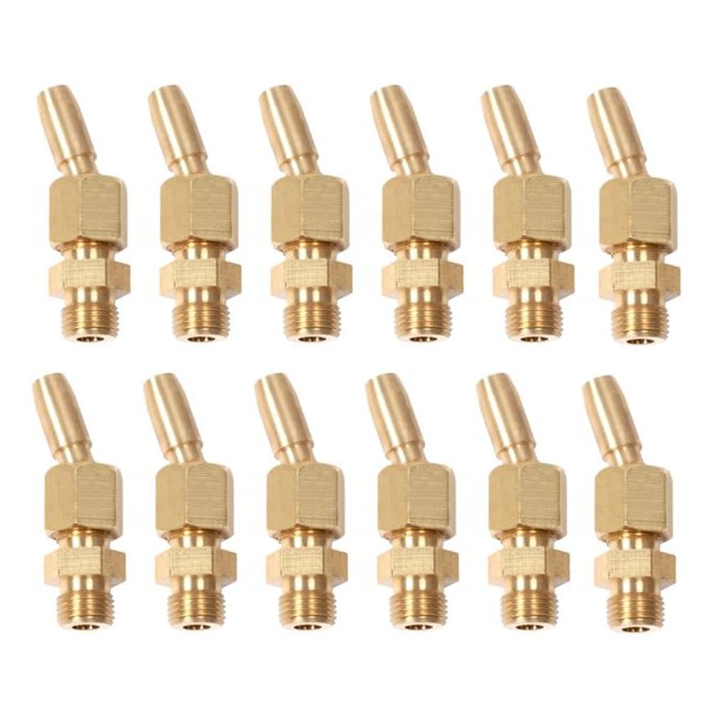 rirue 12Pcs 1/8inch Brass Gushing Sprays Water Fountain Nozzles Universal Water Curtain Nozzle Landscape Fountain Decoration
