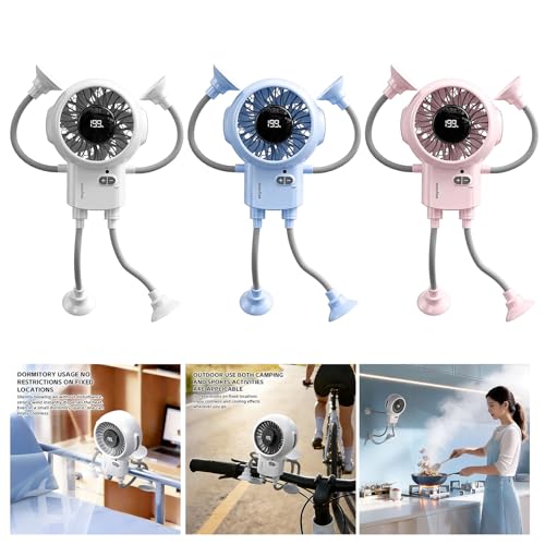 Ventilateur robot USB rechargeable 199 vitesses à ventouse