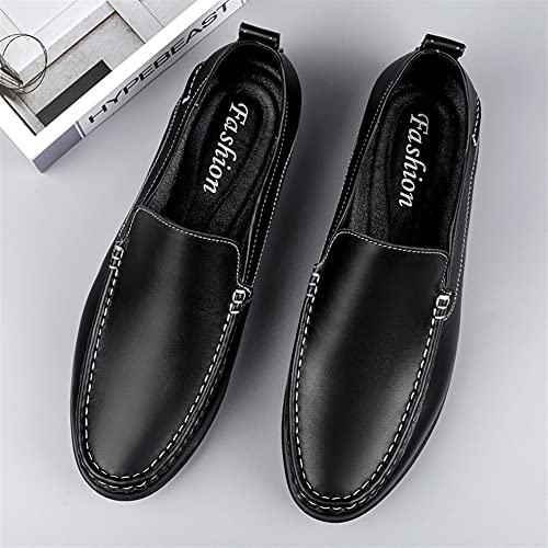 Loafers for Men Simple Venetian Loafers Moccasins Shoes Leather Flat Heel Resistant Anti-Slip Prom Slip On4