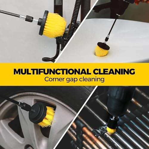Image of SUNTARA 10pcs Power Drill Scrubber Brush Set | Drill Brush Attachment Set | Multi-Function Cleaning Scrubber Brush for Bathroom, Floor, Tile, Surfaces, Shower, Corner, Sink