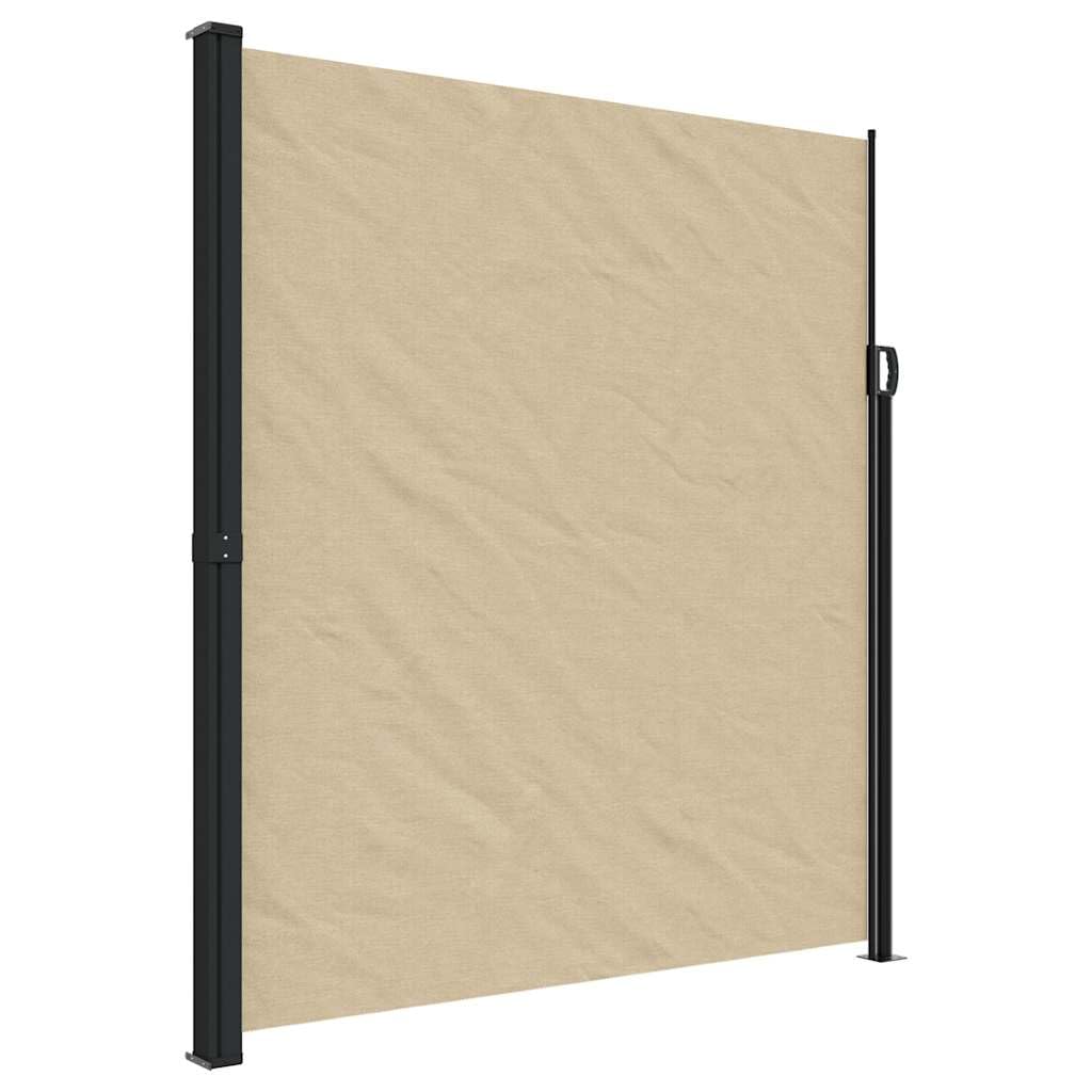 vidaXL Retractable Side Awning, Outdoor Privacy Screen for Garden Balcony Terrace Patio Yard, UV Resistant Sunshade Shelter, Beige 220x300 cm — image 1