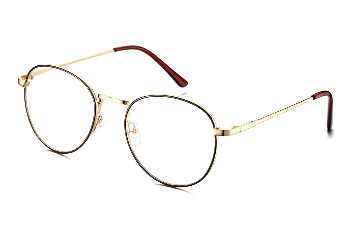 PenSee Oval Classic Retro Metal Frame Clear Lens Round Circle Eye Glasses