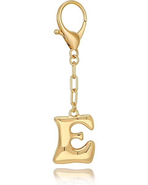 LILIE&WHITE Gold Bubble Initial Keychain For Women Handbag Charms Fashion Alphabet Keychain Accessories Gift