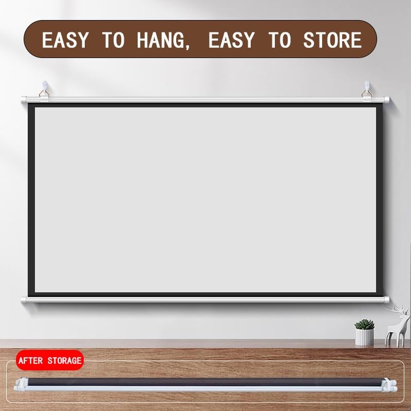 Pantalla Manual Proyector 72" HD 4K Portable 16:9 miniatura 4