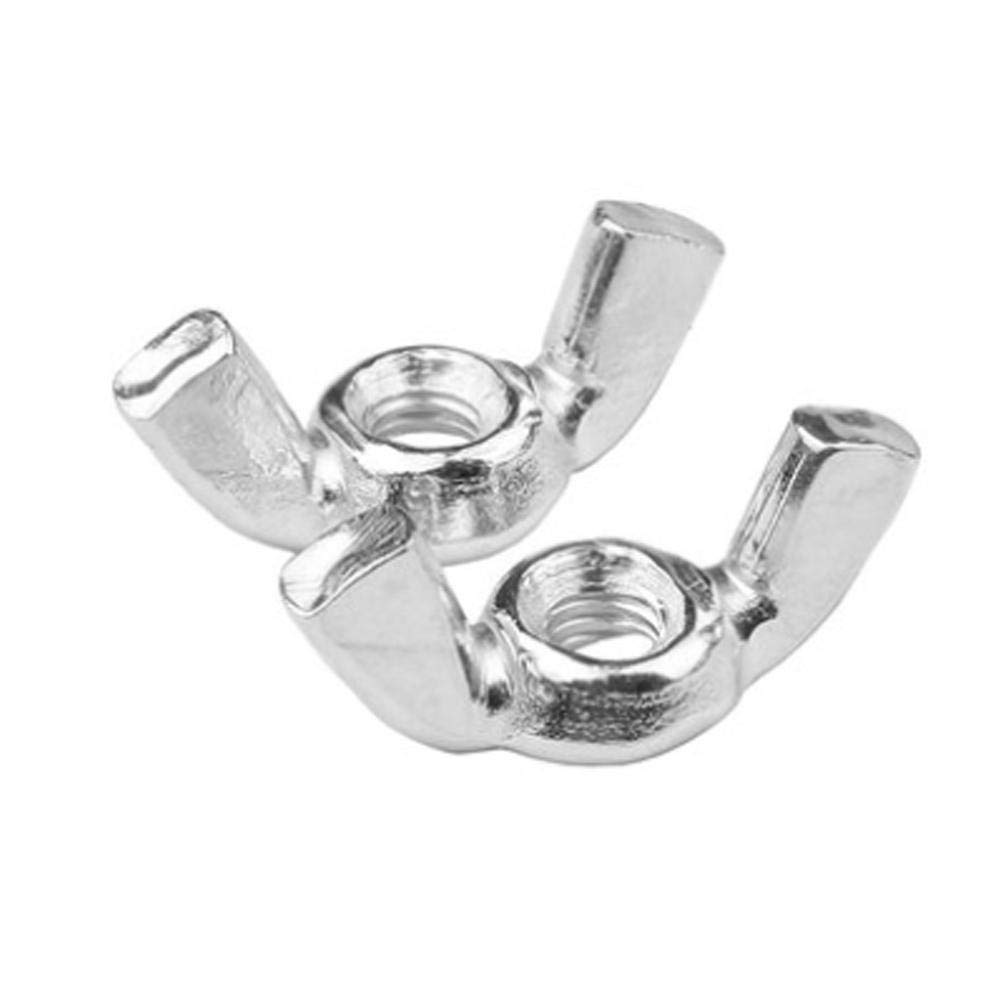 100 Stks Vleugelmoeren Vlinder Moer Assortiment Kit Koolstofstaal Gegalvaniseerd Bevestigingsgereedschap voor DIY Gereedschap