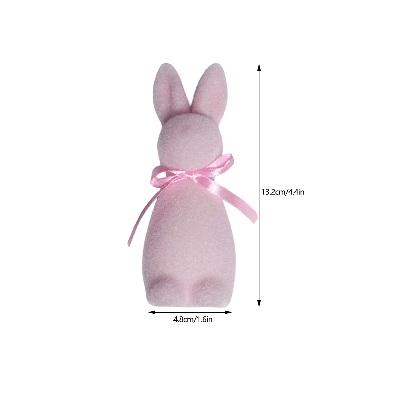 Generisch Adorno de conejo de Pascua flocado de espuma con pajarita, decoración de animales para fiestas y celebraciones, interior y exterior. Utiliza una figura de espuma