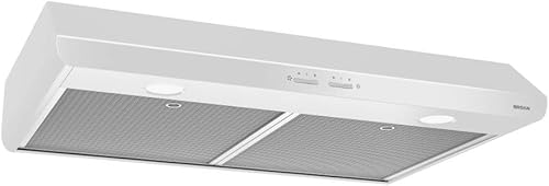Broan-NuTone BKSH130WW Sahale - Campana extractora convertible de 4 vías debajo del gabinete de 30 pulgadas con ventilador de escape de 2