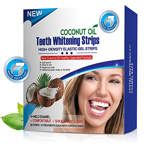 KAV PLUS PROFESSIONAL ADVANCED TEETH WHITENING STRIPS WITH COCONUT OIL HOME TOOTH BLEACHING