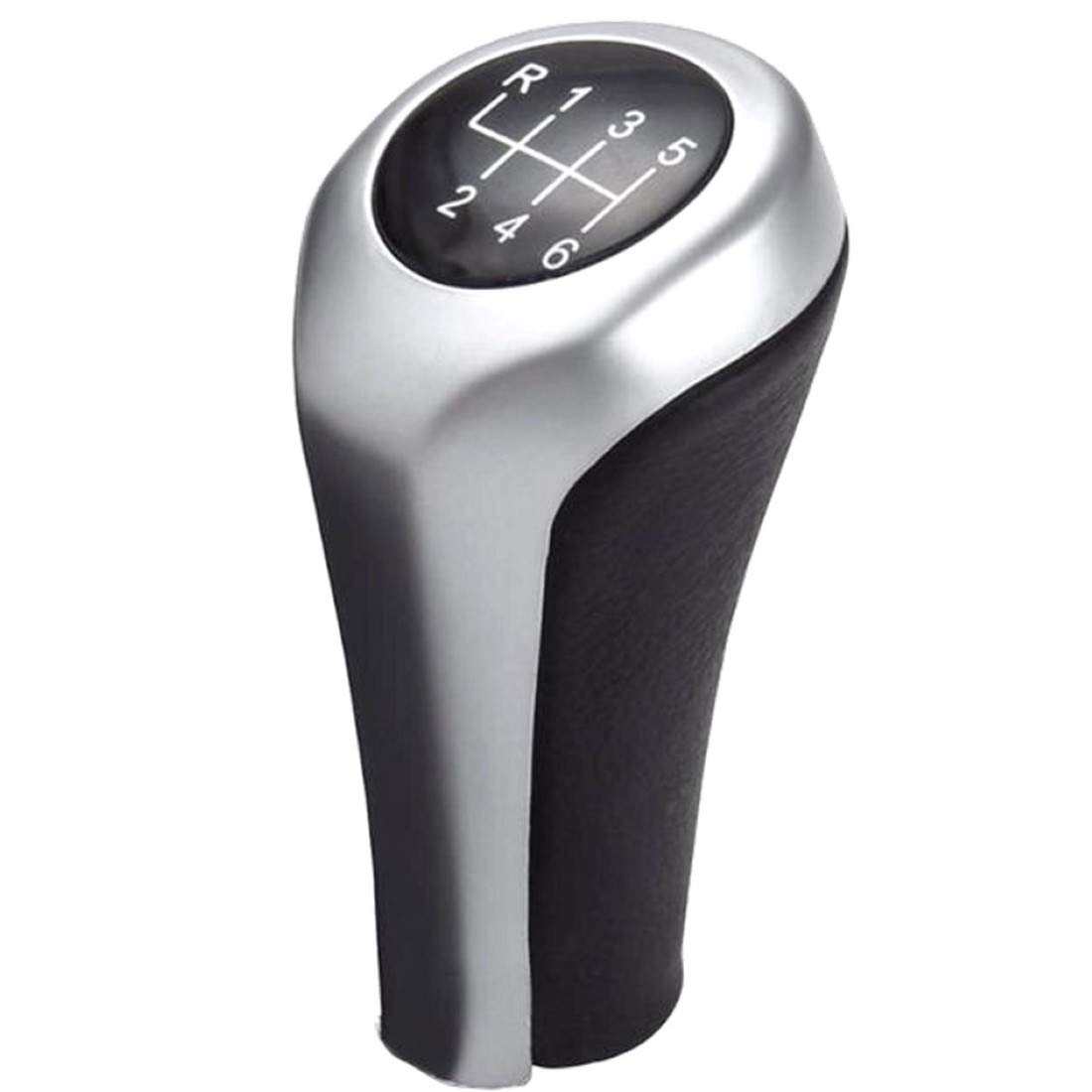 LEDER Schaltknauf Für BMW - Schwarz/Silber 6-Gang Plug & Play