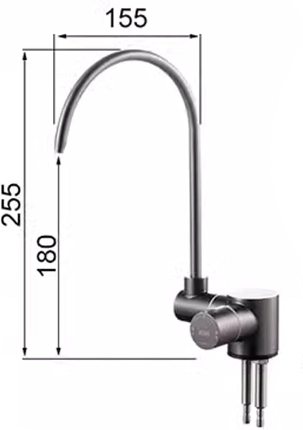 Faltbarer Doppelfilter Wasserhahn, 360° Drehbarer Trinkwasserhahn, Kaltwasser Schwanenhals Wasserhahn für Küchenspüle, Gebürsteter Gold Edelstahl