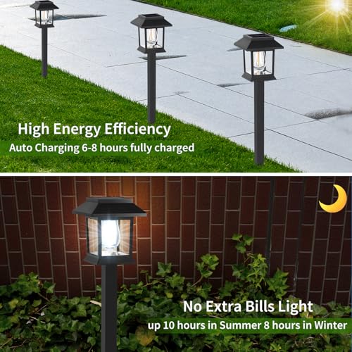 Greluna Solar Lights Outdoor,12 Pack 6000K Waterproof Auto On/Off Solar Pathway Lights for Your Garden, Landscape, Path, Yard, Patio, Driveway,Walkway Decor by Greluna - Image 3