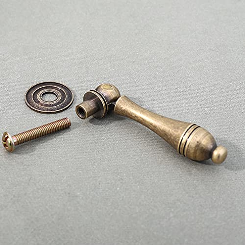 Tiazza 4Pcs Antique Brass Single Hole Drawer Handle Wardrobe Cabinet Pull Knob, Antique Bronze, 19x16x62mm - Image 4