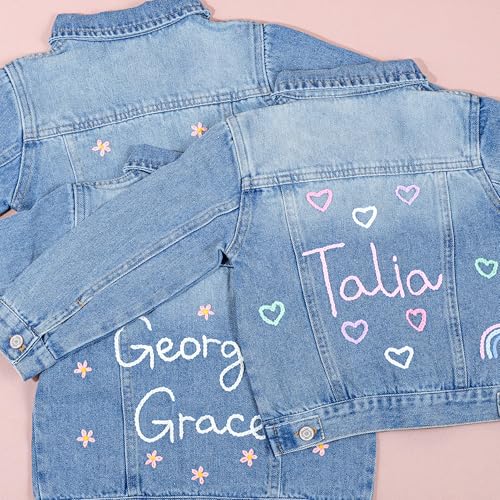 Personalized Kids Denim Jacket with Name, Custom Long Sleeve Denim Name Outerwear Jean Jacket, for Girls Boys4