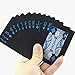 Prettywan Waterproof PVC Playing Cards Set Pure Color Black Poker Card Classic Magic Tricks Tool Yacht Game Party Toy,54pcs/Deck (Blue)