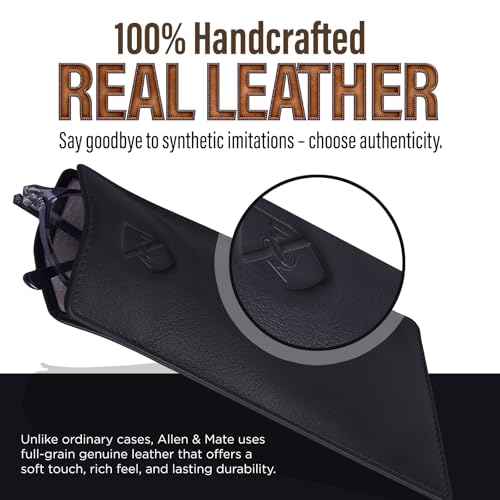 Image of ALLEN & MATE 100% Leather Slim Glasses Case for Reading and Computer Glasses for Men & Women