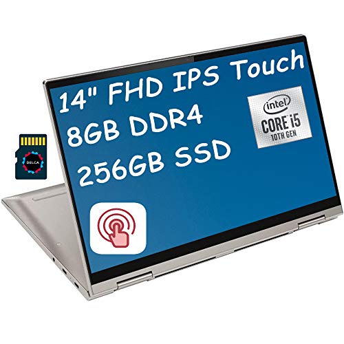 Lenovo Yoga C740 Premium 2 in 1 Laptop I 10th Gen Intel 4-Core i5-10210U ( i7-7500U) I 14  FHD IPS Touchscreen I 8GB DDR4 256GB SSD I Backlit KB FP Win 10 + Delca 32GB Micro SD Card