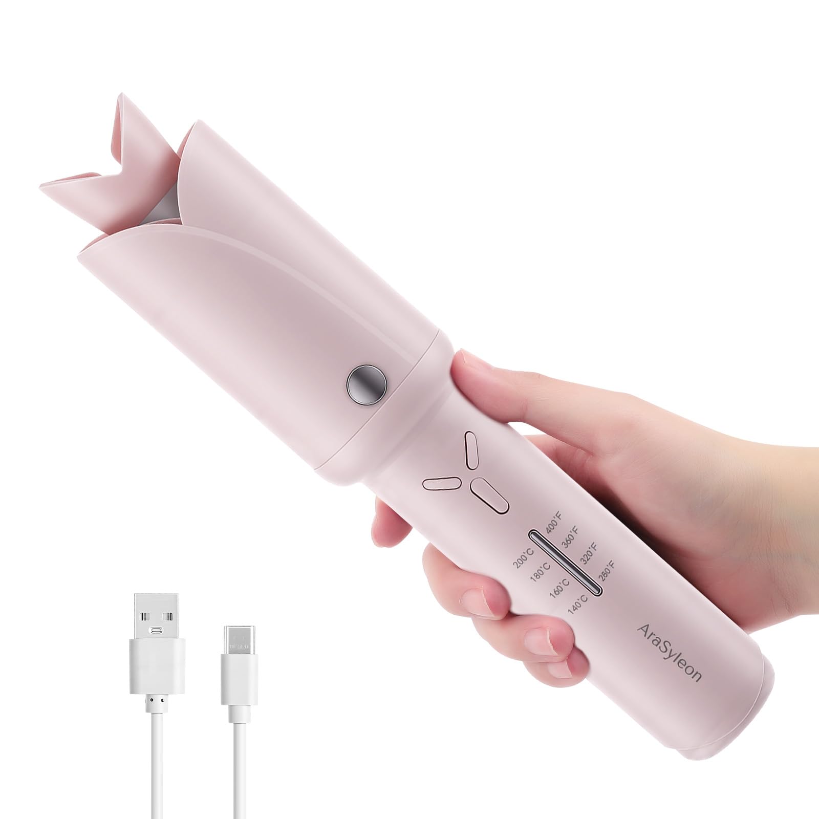 Rizador Automático Inalámbrico 32 mm 2x2600mAh USB Type-C 4 Temperatura 140-200°C 350g