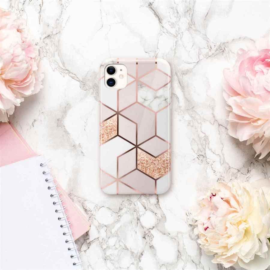Coque Apple iPhone 12 effet marbre finition pailletée premium ONEFLOW Sense - 7