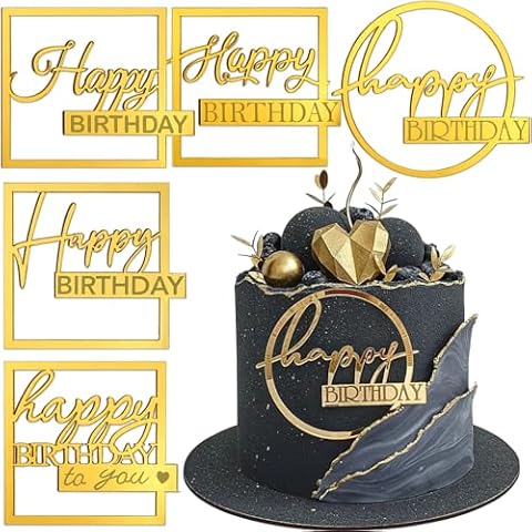 RUIYDZ Acrylic Happy Birthday Cake Toppers Cover
