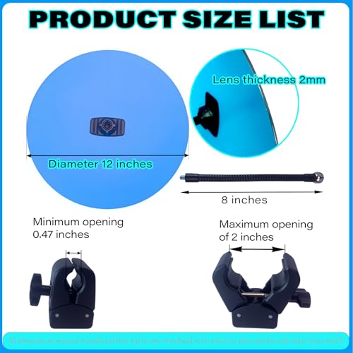 12" HD Frameless Acrylic Convex Mirror, Wide Angle Garage Blind Spot Mirror by ZUIUINAO - Used condition - Image 6