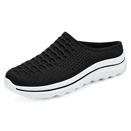 Sunnysweet Womens Summer Clogs Fashion Walking Shoes Breathable Mesh Sandals Black US Size 7