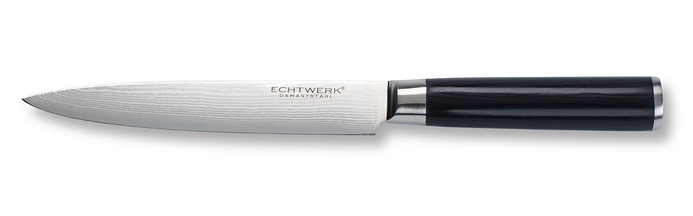 ECHTWERK EW-DM-0330 Couteau Damas Couteau de Cuisine Couteau à Viande Lame 18 cm
