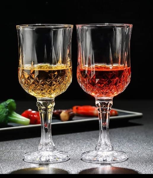 Image of Crystal Wine Glasses 230ml, Set of 2 Long Wine, Burgundy Clear Glasses with Stem for Wedding Anniversary, Birthday, Gift (RKT-09, Set of 2)