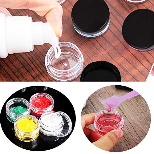 Wopanxye 20pcs 3 Gram Mini Jar, 3ml Black Pot, BPA Free, 3g Cosmetic Sample Empty Container, Small Travel Plastic Tin Screw Cap Lid, Small Tiny Bottle for Make-up Eye-shadow Nails Powder Paint Cream - Image 7