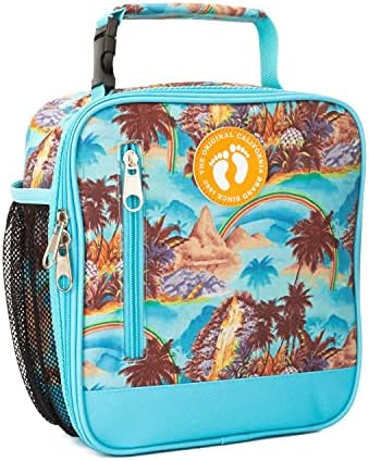 Hang Ten Basic Insulated Lunch Bag for Work, Thermal Reusable Office Lunch Box for Men, Women (Island Rainbow)