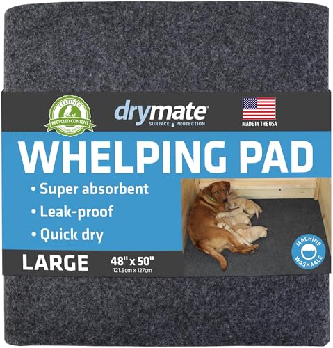 Drymate Whelping Box Liner Mat Washable and Reusable Dog Puppy Pee Pad Absorbent Waterproof Durable Can Be Cut to Fit USA Made 48 x 50