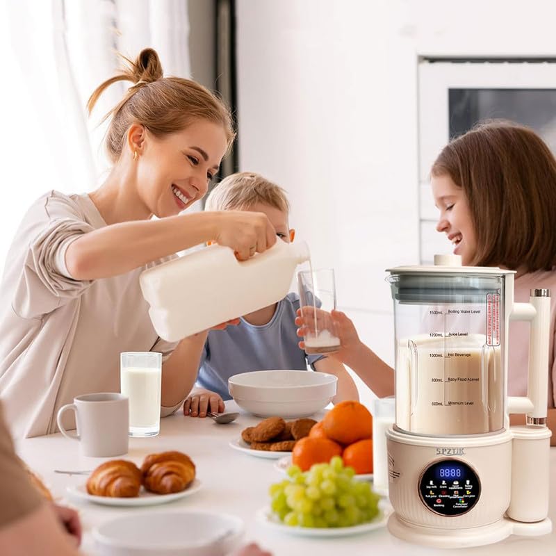 50oz 10 in 1 Nut Milk Maker Machine, Automatic Nut Milk Maker Blender with 12 Blades, LED Display, Soy Milk Maker for Homemade Almond, Oat, Soy, Coconut, Plant-Based Milk and Non Dairy Beverages