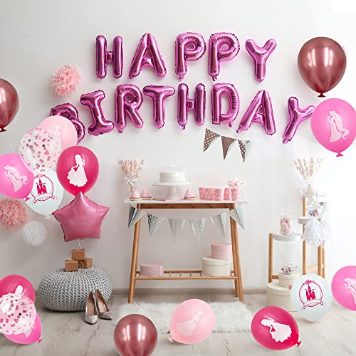 60 Pieces Girl Princess Balloon Pink White Confetti Balloons For Baby Shower Birthday Wedding Party Favors #TOP5