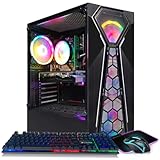STGAubron Gaming PC Desktop, Radeon RX 550, Intel 10th Gen G5905 3.5G, 16G DDR4, 512G SSD, 600M WiFi, BT 5.0, RGB Fan x 4, Windows 11 Home