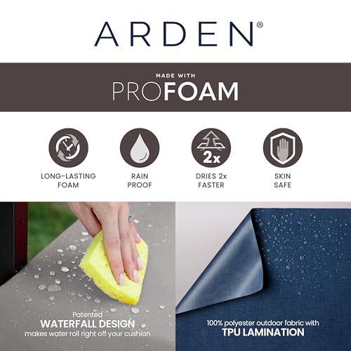 Arden Foam Outdoor Dining Seat Cushion, 19 x 19, Made with ProFoam, Rain-Proof, Fade Resistant, Sapphire Morrison Floral
