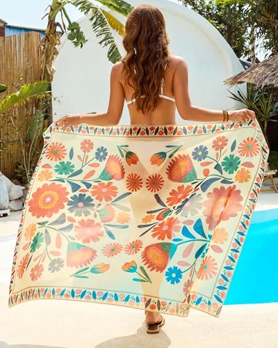 Image of Eicolorte Womens Beach Cover Up Chiffon Sheer Bikini Beach Swimsuit Coverup Sarong Pareo Wraps for Women