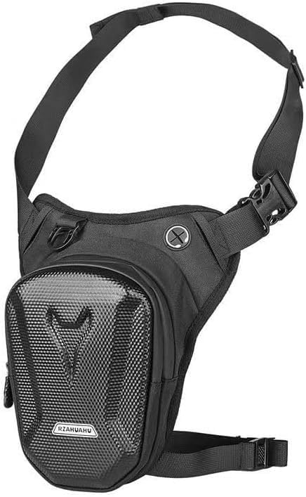 Drop Leg Bag Motorcycle Waist Pack Pouch Waterproof Riding Cycling Thigh Tactical Bag with Hard Shell for Men, Motorcycle Side Pouch Phone Storage Hip Fanny Pack Bags (A)