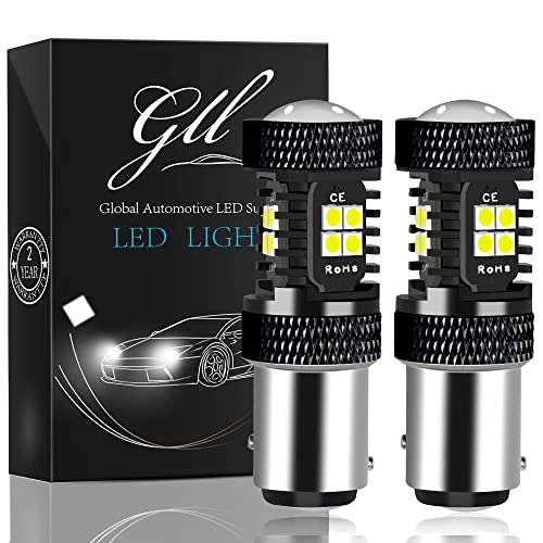 GLL 2pcs 1157 Ampoules LED BAY15D P21/5W LED Ampoules 3030 16SMD Pour Feux Arrière Voiture Feux Arrière Recul Frein Lampe Blanc 6500K Cover