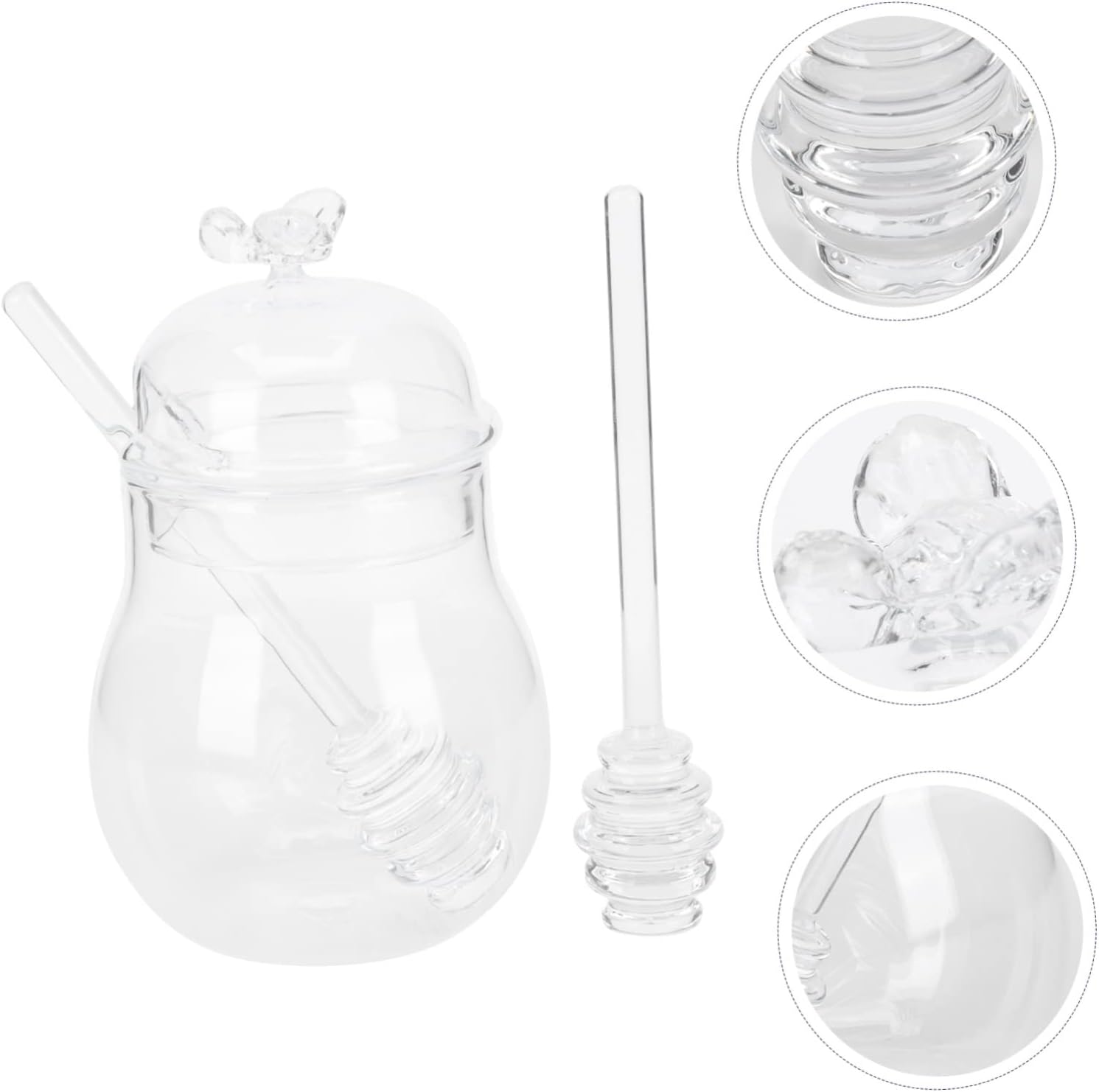 PRETYZOOM 1set Honey Storage Jars Cover and Stirring Sticks Sealed Design for Freshness for Home Bakery and Food Storage Versatile Kitchen Canisters for Honey Jam and Seasonings