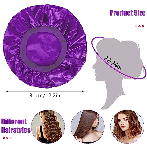 PAEFIU 3 Pcs Bonnet Satin Cheveux Nuit, Bonnet Soie Cheveux Femme – vue 4