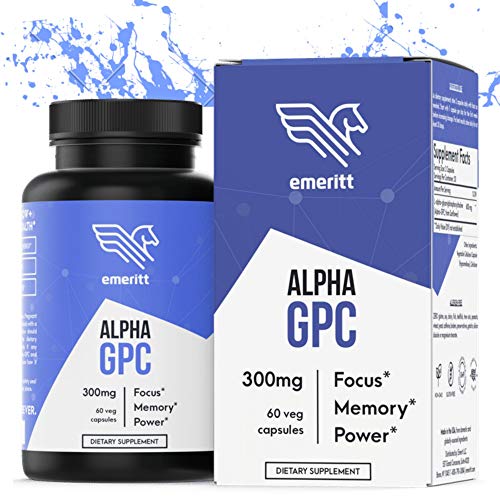 Alpha GPC Choline Supplement, 600mg Servings, No Soy Vegan Version of the Best Choline Form to Support Cognitive Function, Brain Health, Boost Focus, Memory and Power. 300mg Capsules. Made in USA Alpha GPC Choline Supplement, 600mg Servings, No Soy Vegan Version of the Best Choline Form to Support Cognitive Function, Brain Health, Boost Focus, Memory and Power. 300mg Capsules. Made in USA