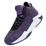 Beita Mens Basketball Shoes High Upper Tennis Sneakers Breathable Anti Slip,Purple, 11