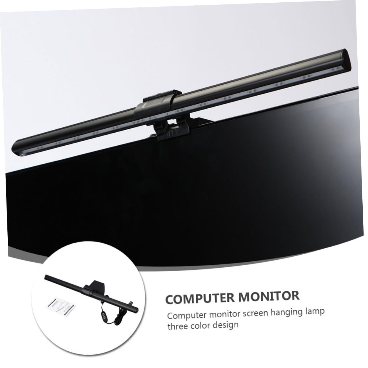 Angoily USB Monitor Leselampe mit 84 Leds, Dreifarbig, Schwarz, 5w