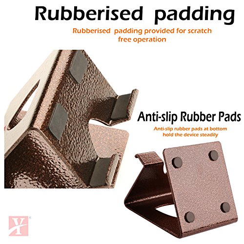 Image of YT Mobile Phone Metal Stand /Holder for Smartphones and Tablet - Antique Copper - Pack of 3 Units (Proudly Made in India)