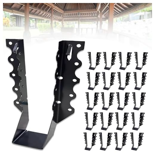 20 PCS 2x8 Joist Hanger,Black Powder-Coated,18 Gauge Galvanizing Face Mount | For Rafter Hurricane Ties Joist Hangers, Tie Brackets for Floor Deck and Ceiling Trusses