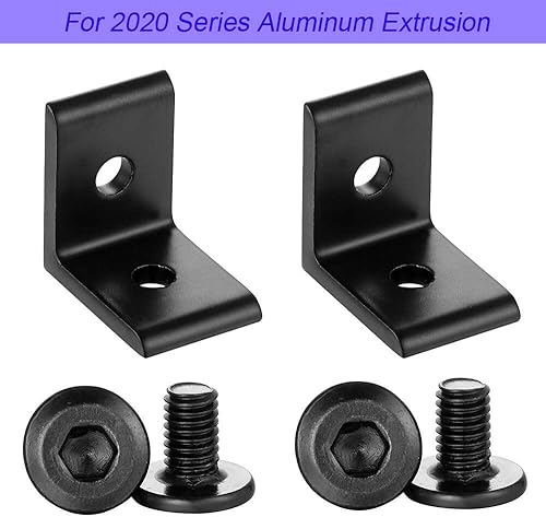 Miniatura 5 de 10 juegos de conectores de soporte de esquina 2020 para accesorios de perfil de extrusión de aluminio con ranura de 0.236 in de la serie 2020 (L