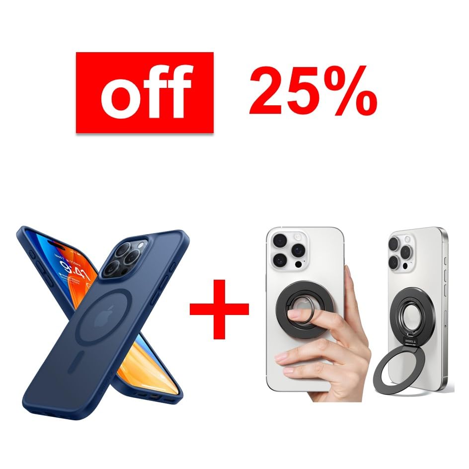 TORRAS Magnetic Phone Grip Ring Holder Kickstand & Case Magnetic