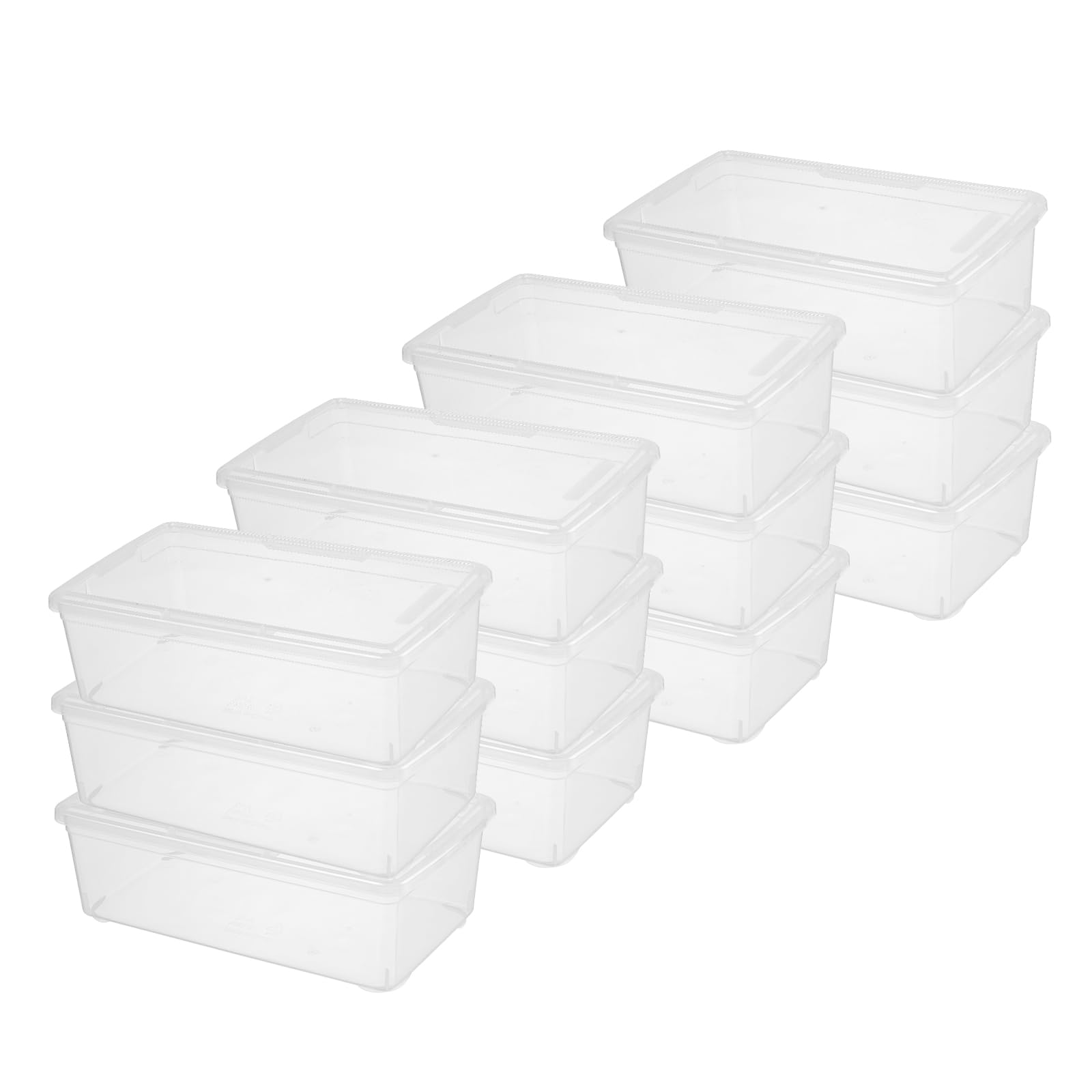 Boîte de rangement transparente 6L novelinks | Lot de 12 empilables pour trier votre dressing